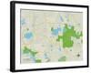 Political Map of Wauconda, IL-null-Framed Art Print