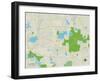 Political Map of Wauconda, IL-null-Framed Art Print