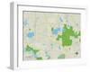 Political Map of Wauconda, IL-null-Framed Art Print