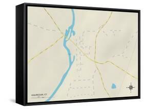 Political Map of Wauregan, CT-null-Framed Stretched Canvas