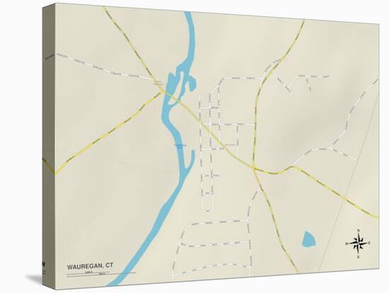 Political Map of Wauregan, CT-null-Stretched Canvas