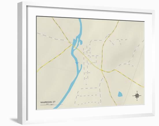 Political Map of Wauregan, CT-null-Framed Art Print