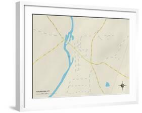 Political Map of Wauregan, CT-null-Framed Art Print