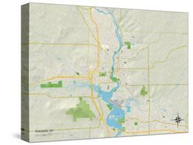 Political Map of Wausau, WI-null-Stretched Canvas