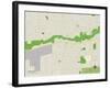 Political Map of Wayne, MI-null-Framed Art Print