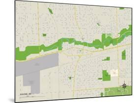 Political Map of Wayne, MI-null-Mounted Art Print