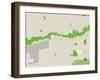 Political Map of Wayne, MI-null-Framed Art Print