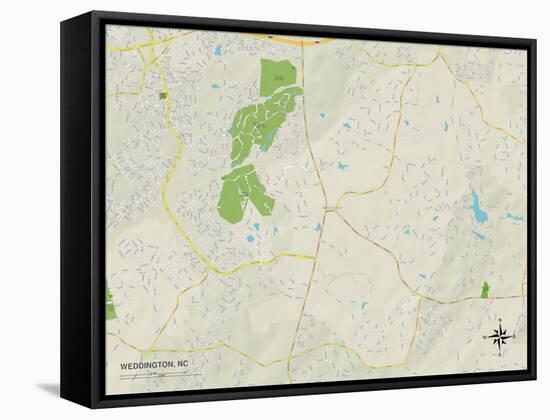 Political Map of Weddington, NC-null-Framed Stretched Canvas