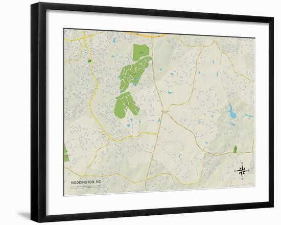 Political Map of Weddington, NC-null-Framed Art Print