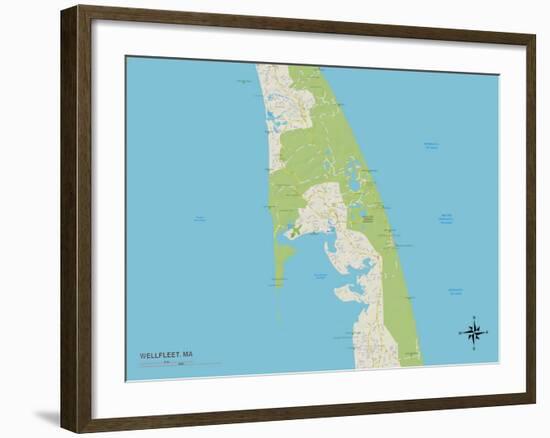 Political Map of Wellfleet, MA-null-Framed Art Print