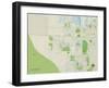 Political Map of Wellington, FL-null-Framed Art Print