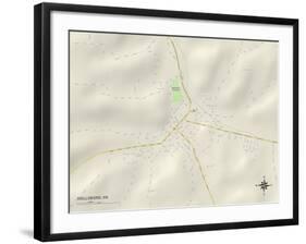 Political Map of Wellsboro, PA-null-Framed Art Print