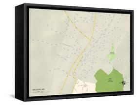 Political Map of Wesson, MS-null-Framed Stretched Canvas