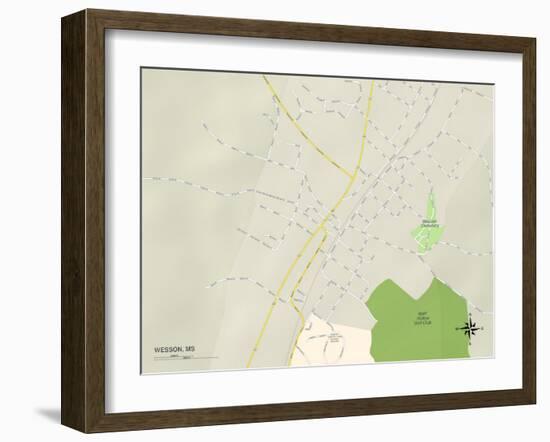 Political Map of Wesson, MS-null-Framed Art Print