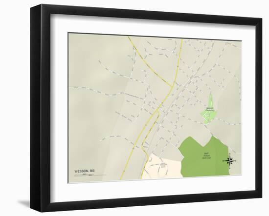 Political Map of Wesson, MS-null-Framed Art Print