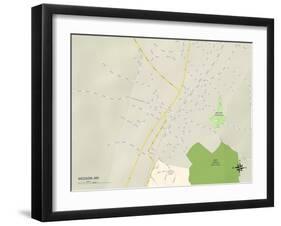 Political Map of Wesson, MS-null-Framed Art Print