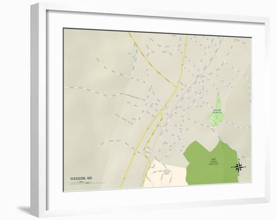 Political Map of Wesson, MS-null-Framed Art Print