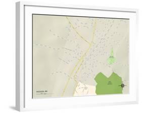 Political Map of Wesson, MS-null-Framed Art Print