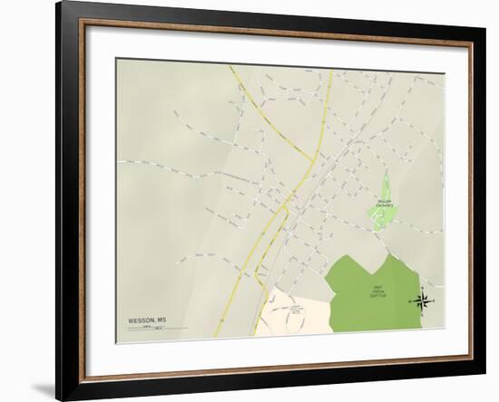 Political Map of Wesson, MS-null-Framed Art Print