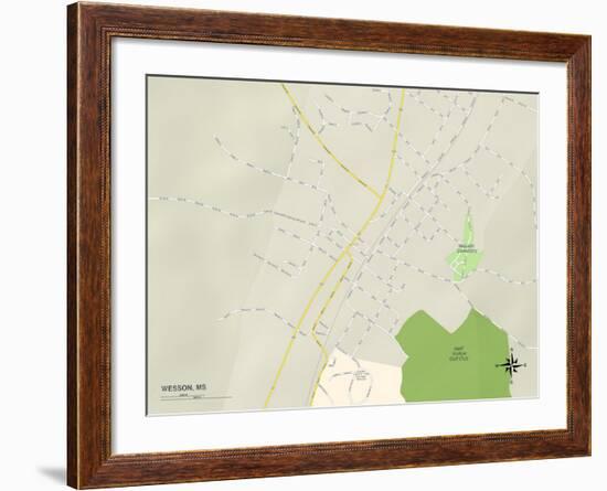 Political Map of Wesson, MS-null-Framed Art Print