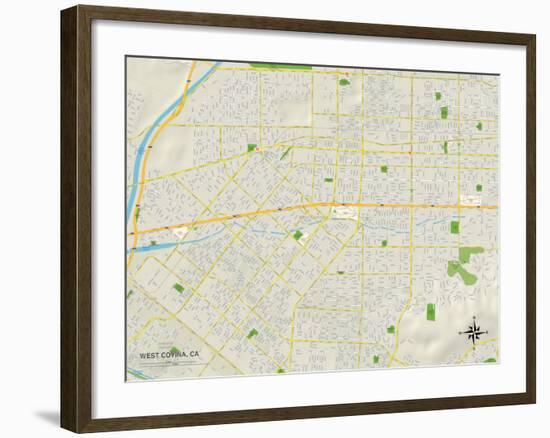 Political Map of West Covina, CA-null-Framed Art Print