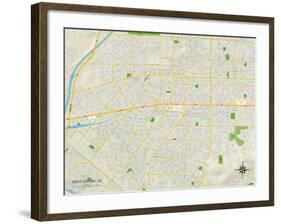 Political Map of West Covina, CA-null-Framed Art Print