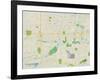 Political Map of West Des Moines, IA-null-Framed Art Print