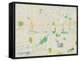 Political Map of West Des Moines, IA-null-Framed Stretched Canvas