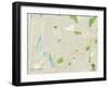 Political Map of West Hartford, CT-null-Framed Art Print