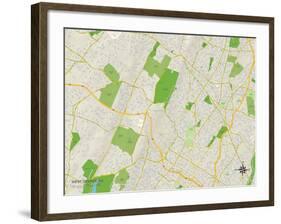 Political Map of West Orange, NJ-null-Framed Art Print