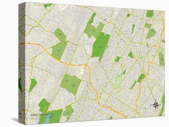 Political Map of West Orange, NJ-null-Stretched Canvas