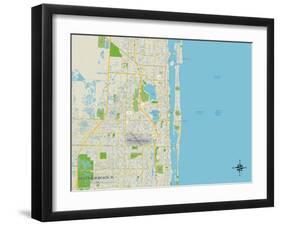 Political Map of West Palm Beach, FL-null-Framed Art Print