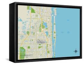 Political Map of West Palm Beach, FL-null-Framed Stretched Canvas