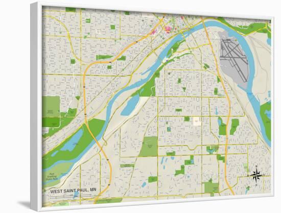 Political Map of West Saint Paul, MN-null-Framed Art Print