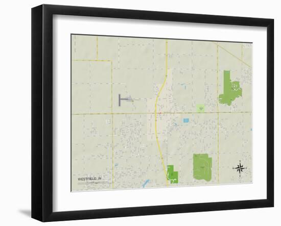 Political Map of Westfield, IN-null-Framed Art Print