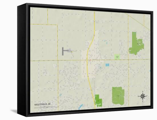 Political Map of Westfield, IN-null-Framed Stretched Canvas