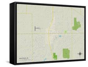 Political Map of Westfield, IN-null-Framed Stretched Canvas