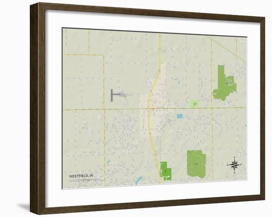 Political Map of Westfield, IN-null-Framed Art Print