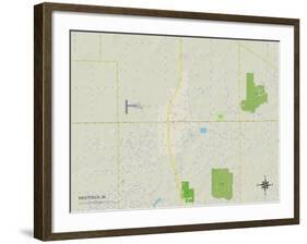 Political Map of Westfield, IN-null-Framed Art Print