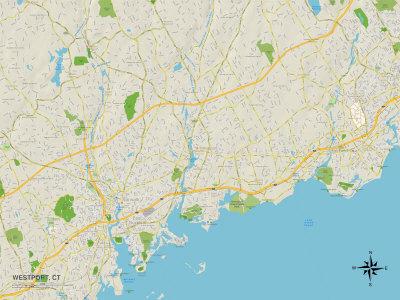 'Political Map of Westport, CT' Print  AllPosters.com