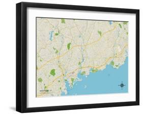 Political Map of Westport, CT-null-Framed Art Print