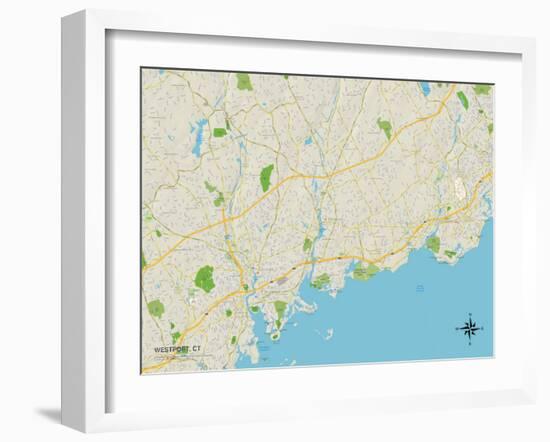 Political Map of Westport, CT-null-Framed Art Print