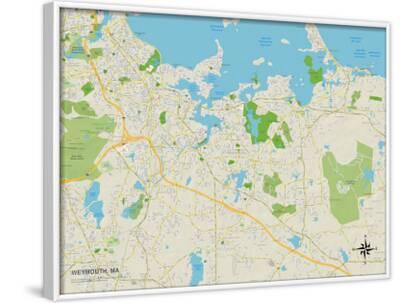 'Political Map of Weymouth, MA' Prints | AllPosters.com