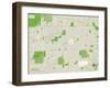 Political Map of Wheaton, IL-null-Framed Art Print