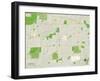 Political Map of Wheaton, IL-null-Framed Art Print