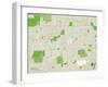 Political Map of Wheaton, IL-null-Framed Art Print