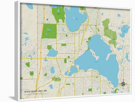 Political Map of White Bear Lake, MN-null-Framed Art Print