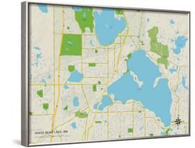 Political Map of White Bear Lake, MN-null-Framed Art Print