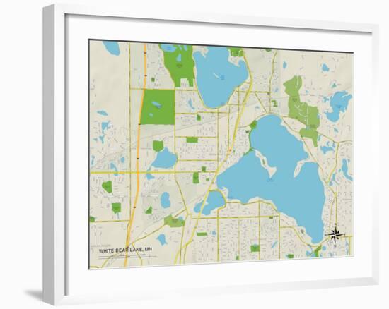 Political Map of White Bear Lake, MN-null-Framed Art Print