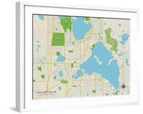 Political Map of White Bear Lake, MN-null-Framed Art Print